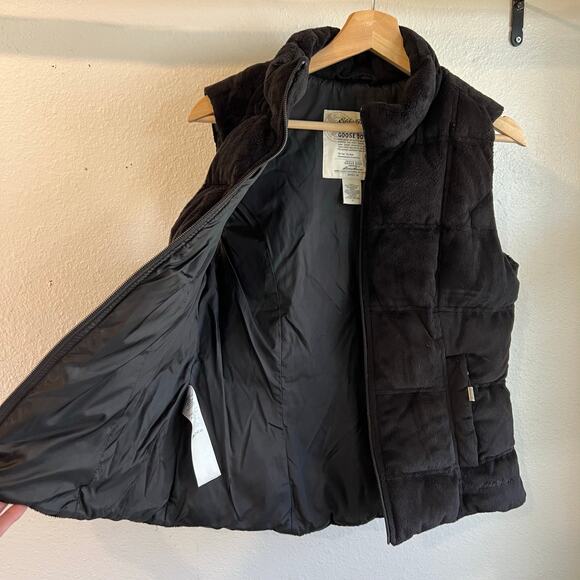 Eddie Bauer Black Goose Down Soft Puffer Plush Zip Up Snow Vest Size Small - Picture 2 of 10